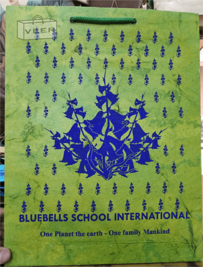 HAND MADE PAPER BAG FOR BLUE BELLS SCHOOL