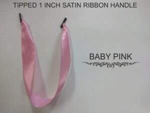 baby pink satin ribbon 1 inch with tipping