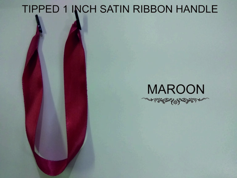 maroom 1 inch satin ribbon with tipping