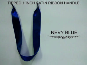 tipped satin ribbon 1 inch navy blue color