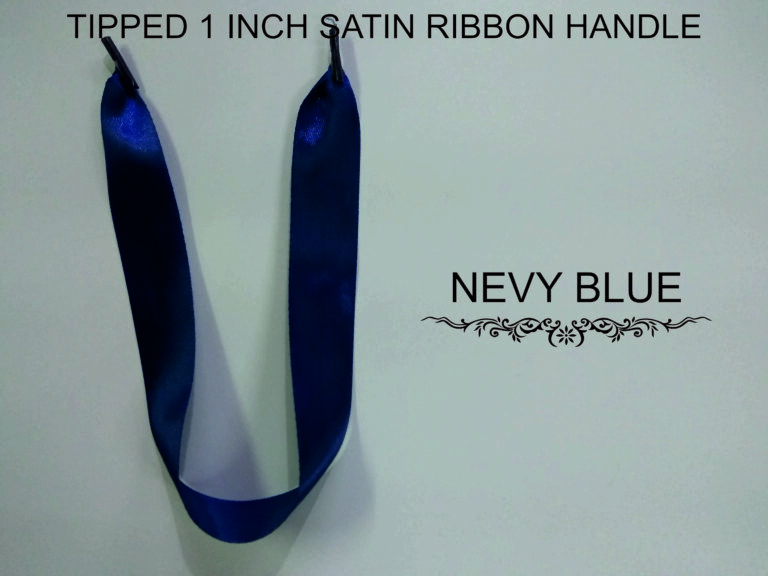 tipped satin ribbon 1 inch navy blue color