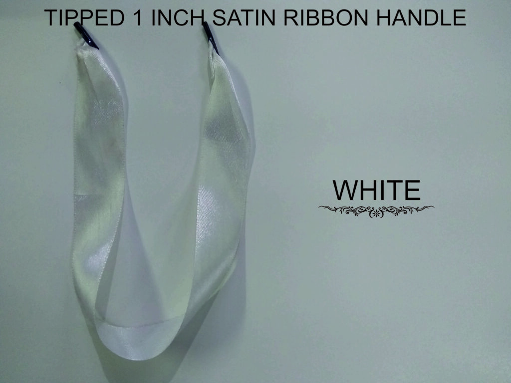 white tipped satin ribbon 1 inch