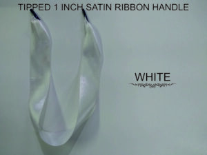 white tipped satin ribbon 1 inch