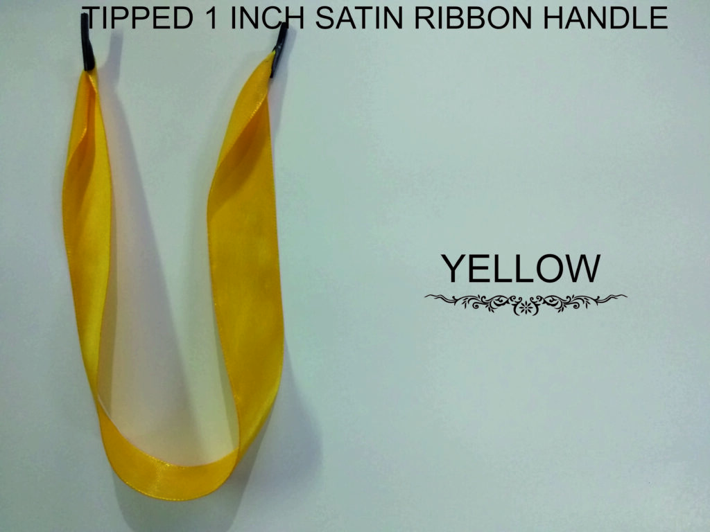 tipped satin ribbon 1 inch yellow