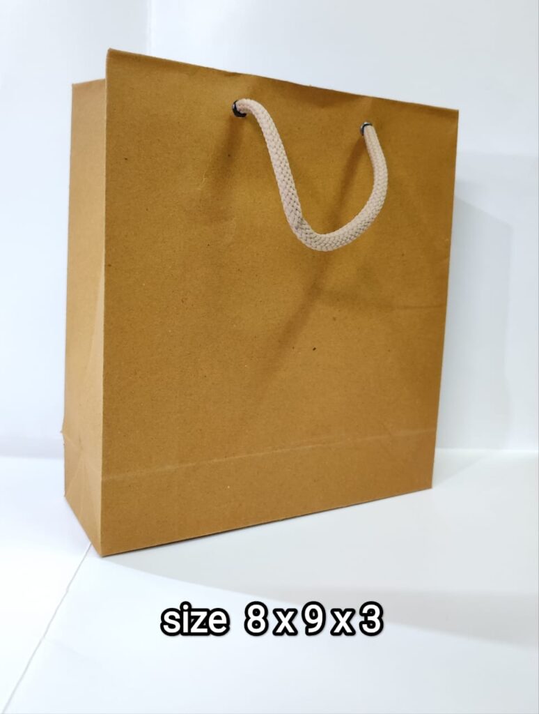 kraft paper bag 8x9x3