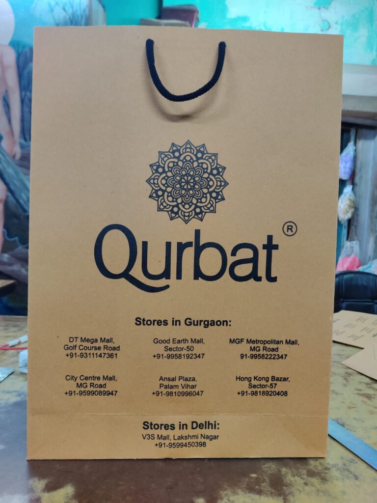 big size paper bag with black color printing