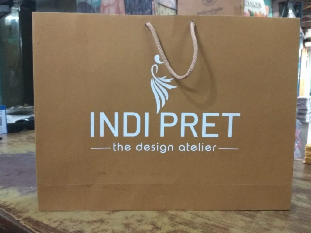 kraft bag white printed