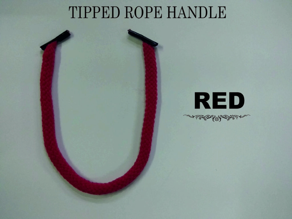 Red T shape rope without knot for carry bag