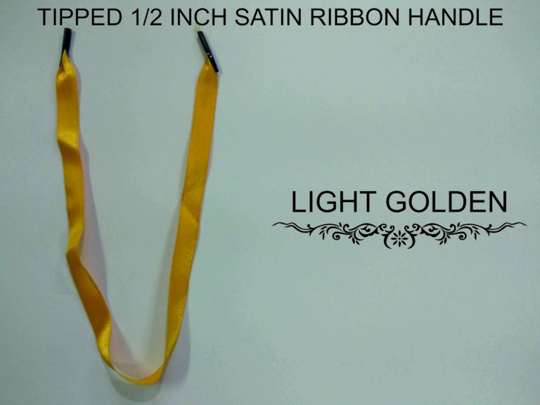 half inch satin ribbon with tipping light gold