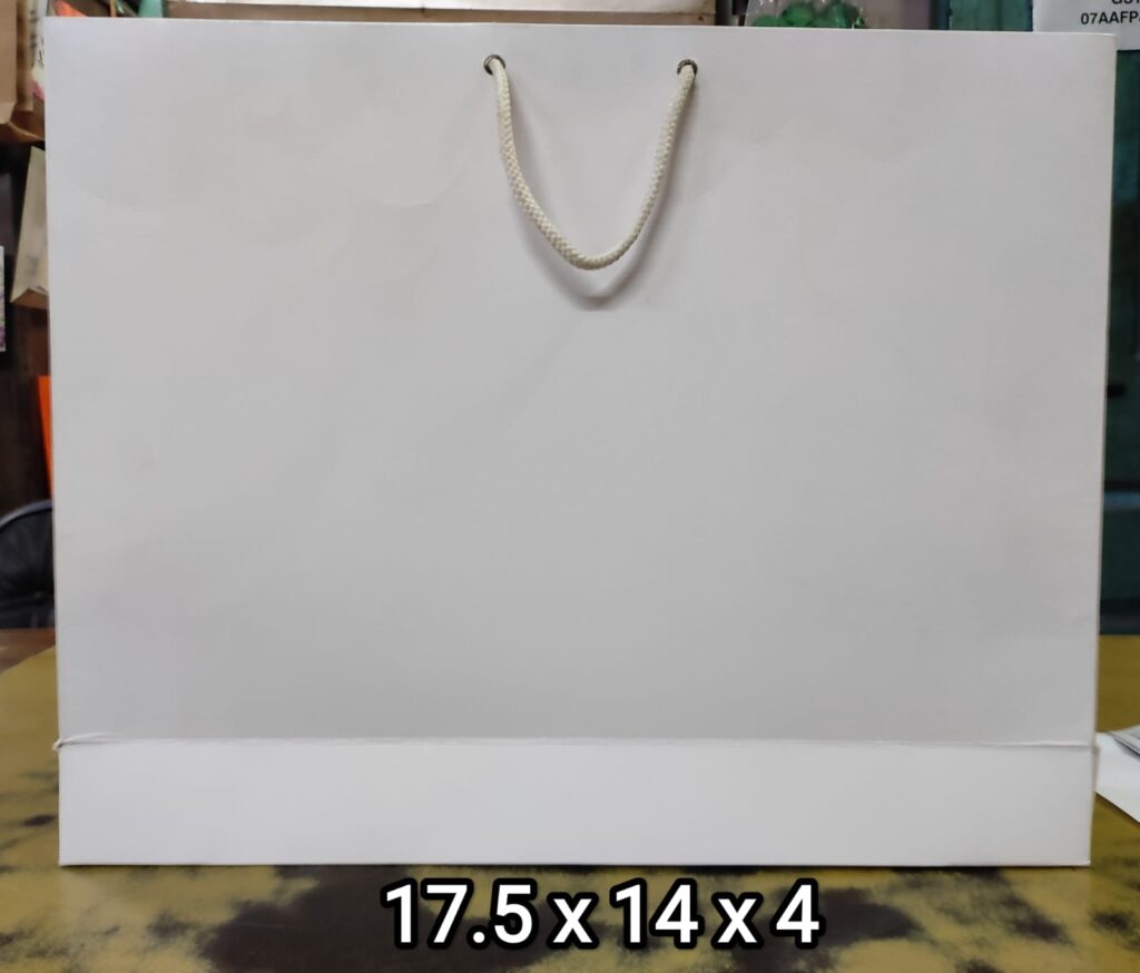 17.5x14x4 white paper bag