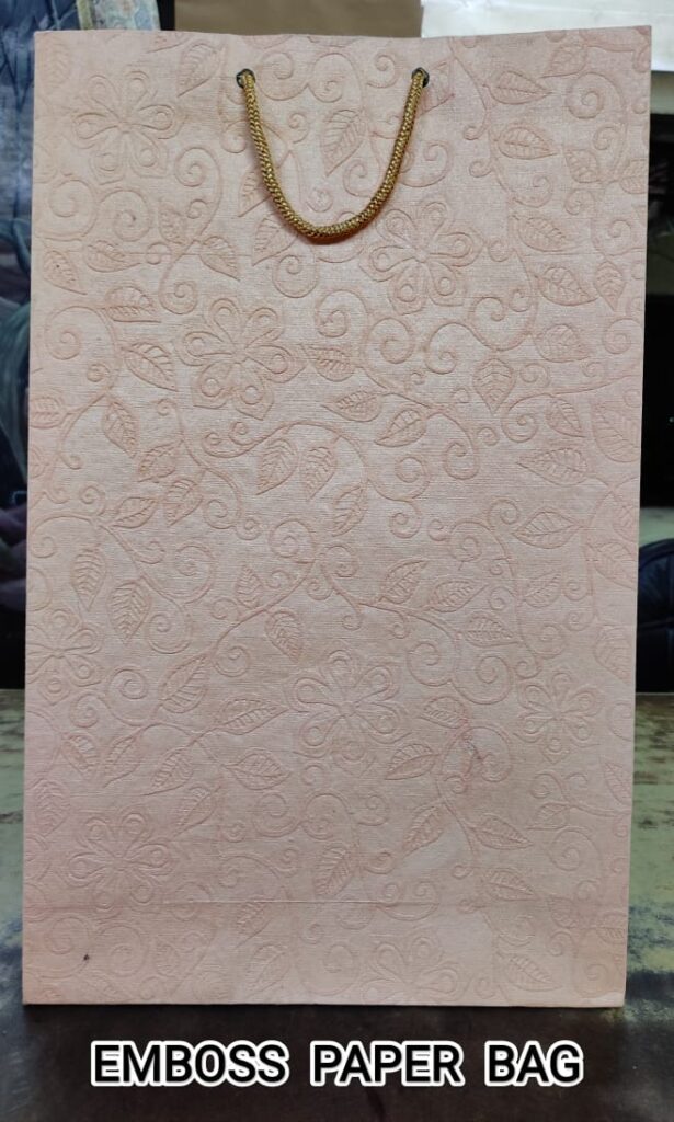 pink emboss paper bag