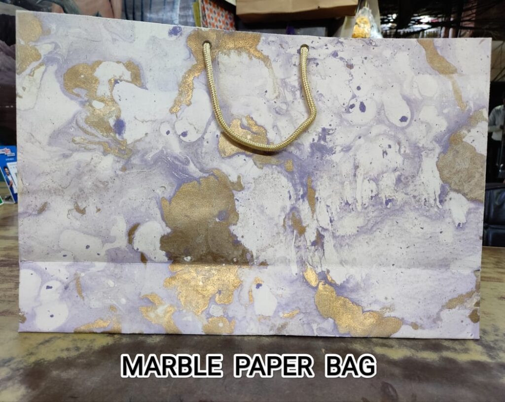 purple marble paper carry bag