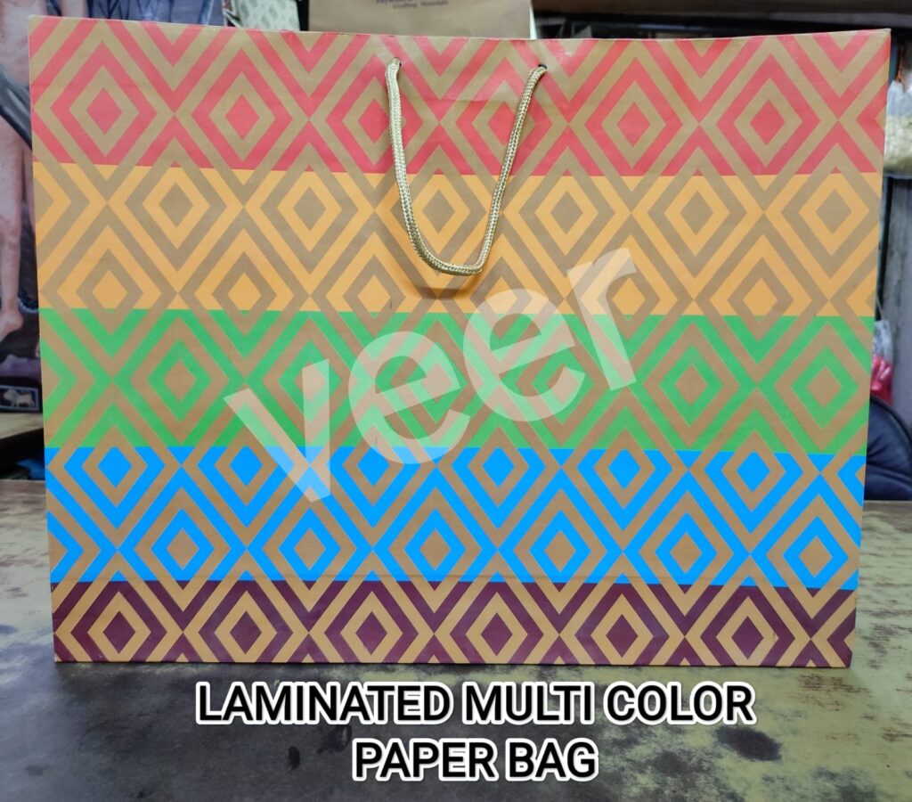 multi color offset printed paper bag with lamination