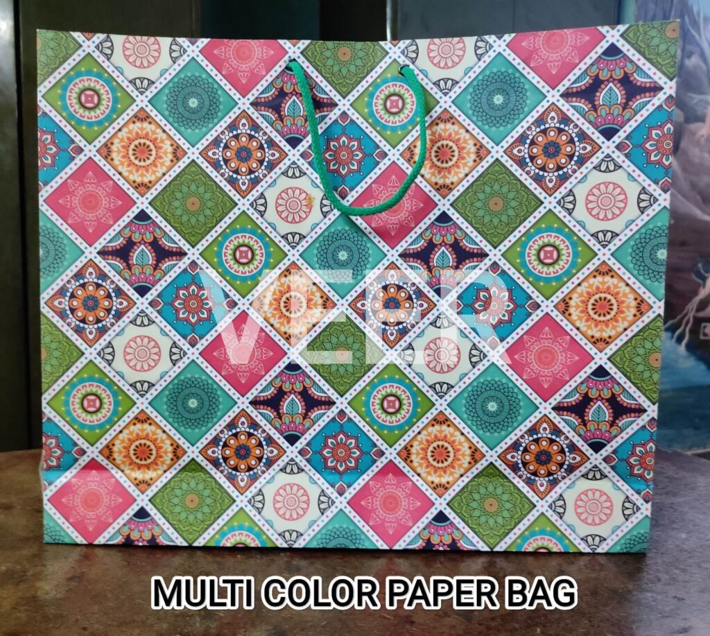 multicolor printed paper bag