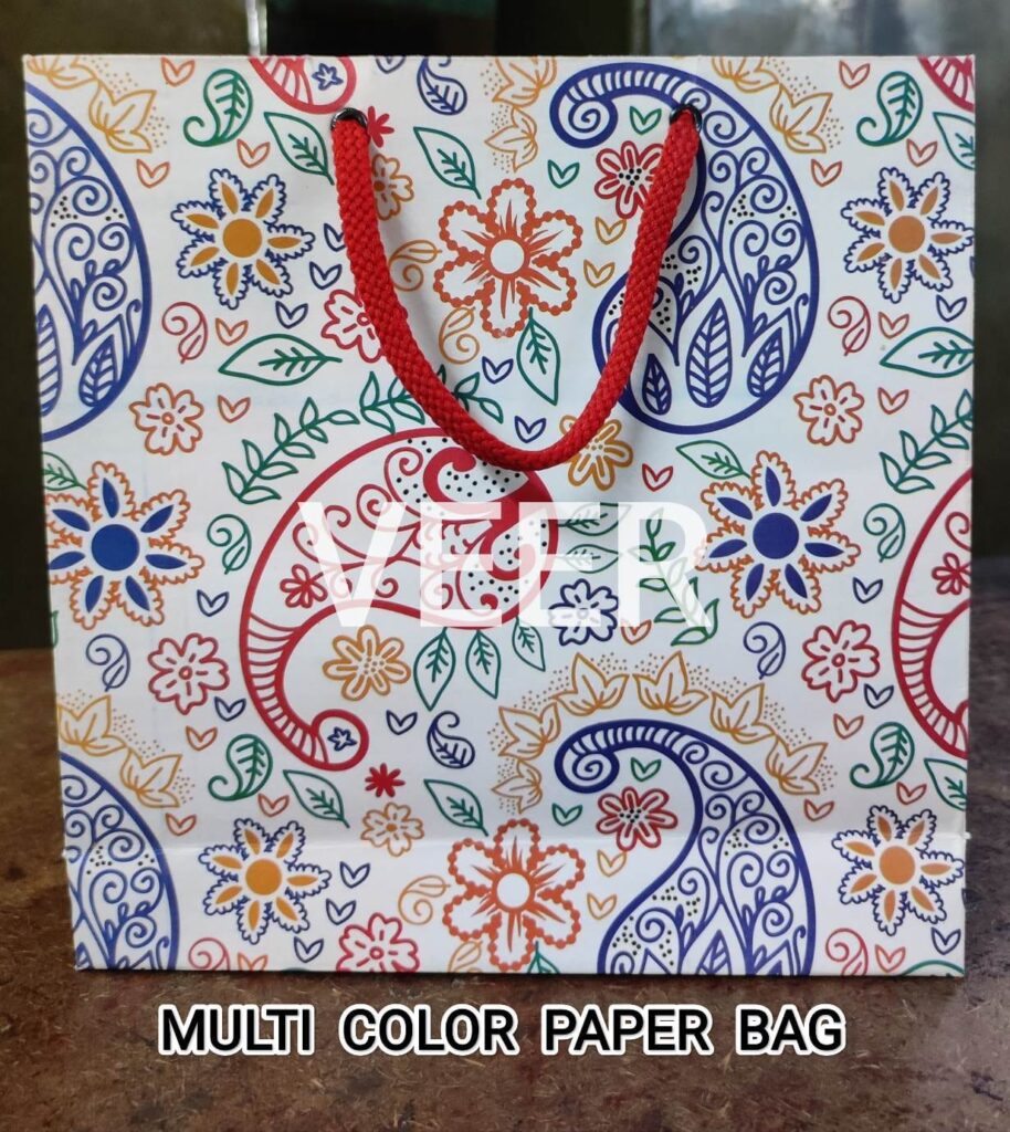 ambi design multi color paper carry bag small