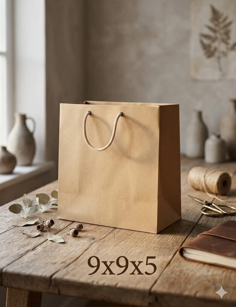 9x9x5 kraft paper bag