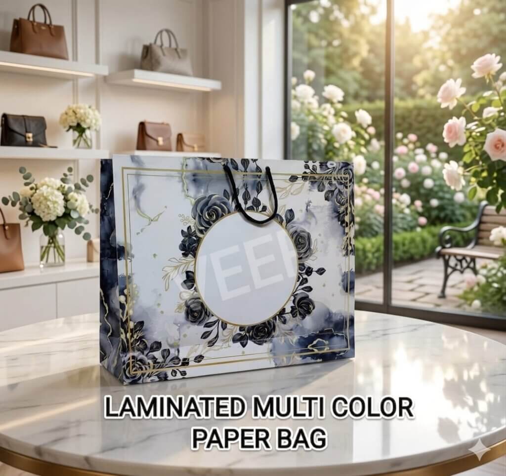 floral design laminated paper bag