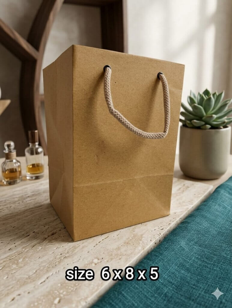 khaki paper bag 6x8x5