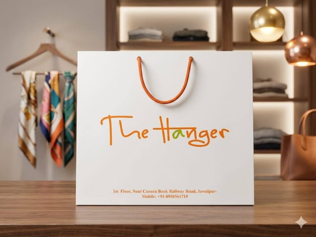 the hanger white paper bag