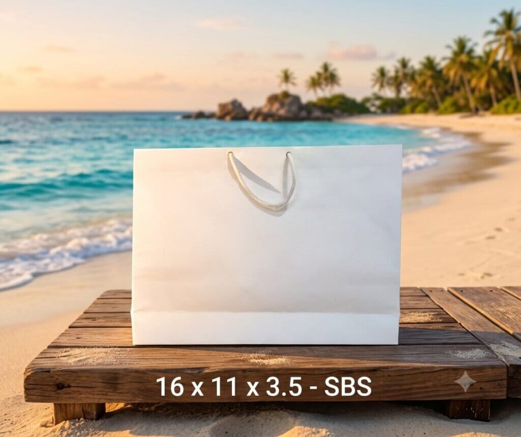 WHITE SBS BAG 16X11X3.5